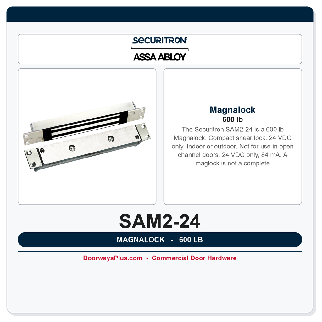 Securitron SAM2-24 Magnalock | 600 lb