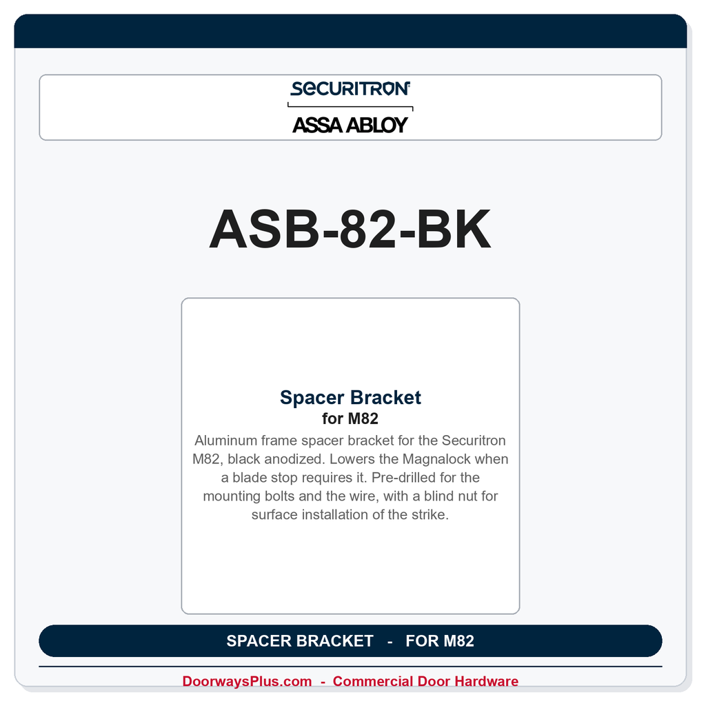 Securitron ASB-82-BK | Spacer Bracket