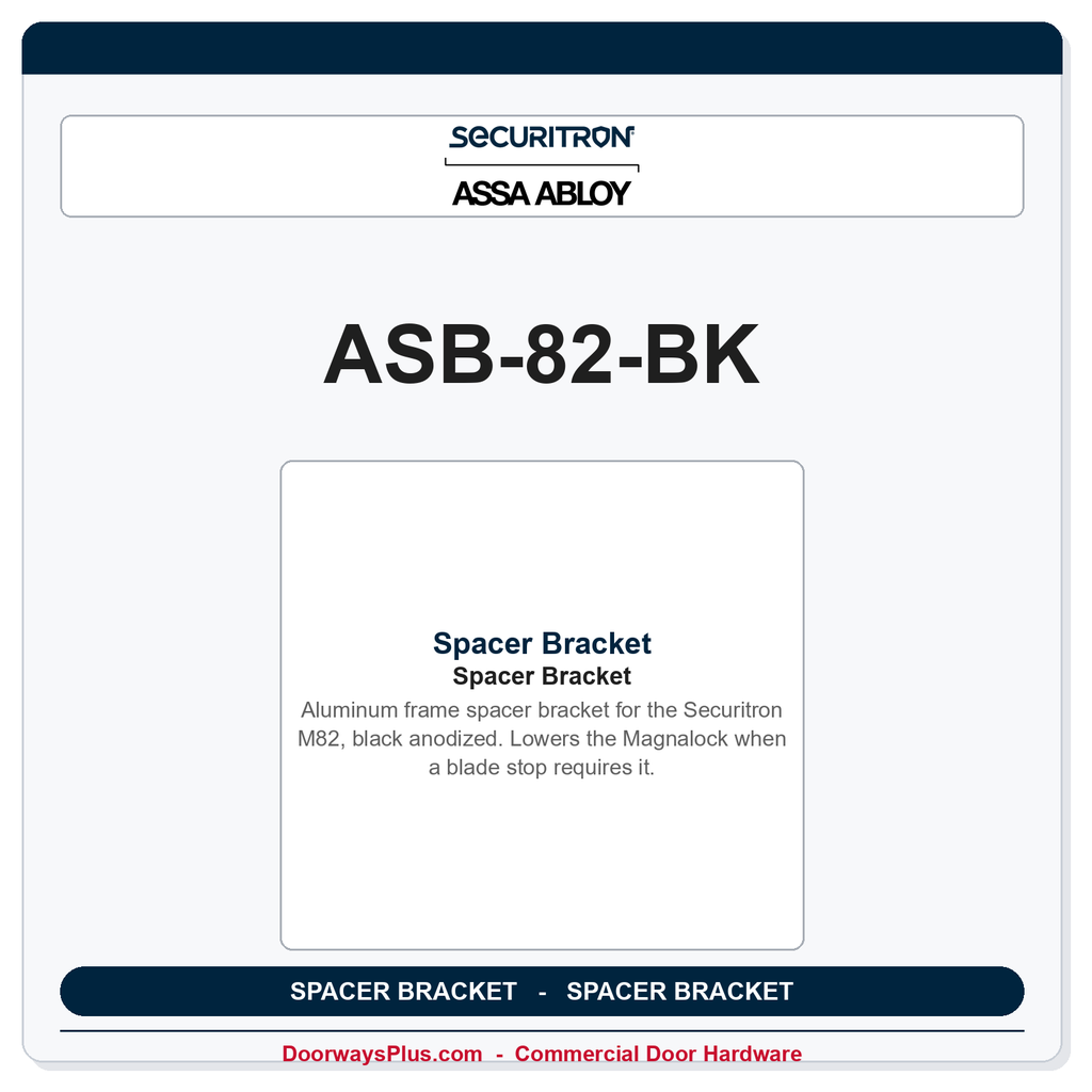 Securitron ASB-82-BK | Spacer Bracket