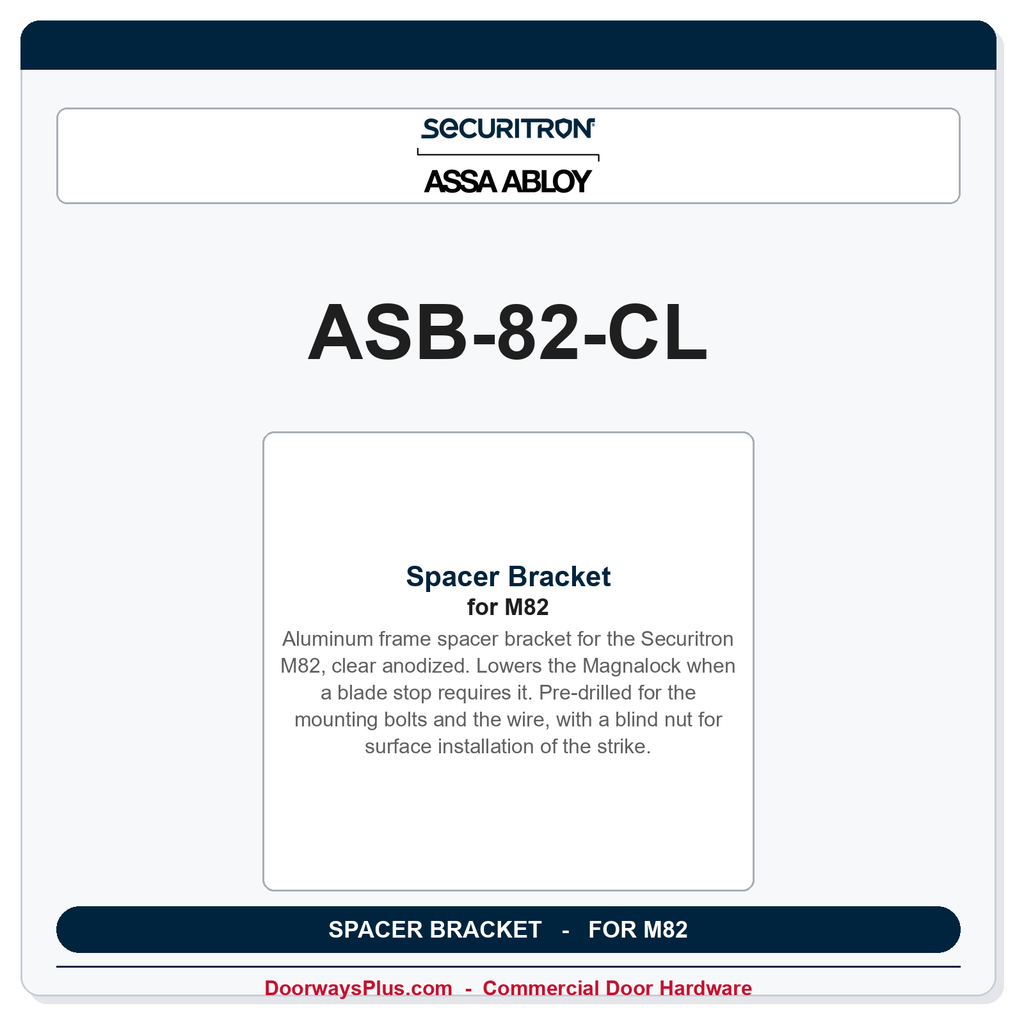 Securitron ASB-82-CL | Spacer Bracket