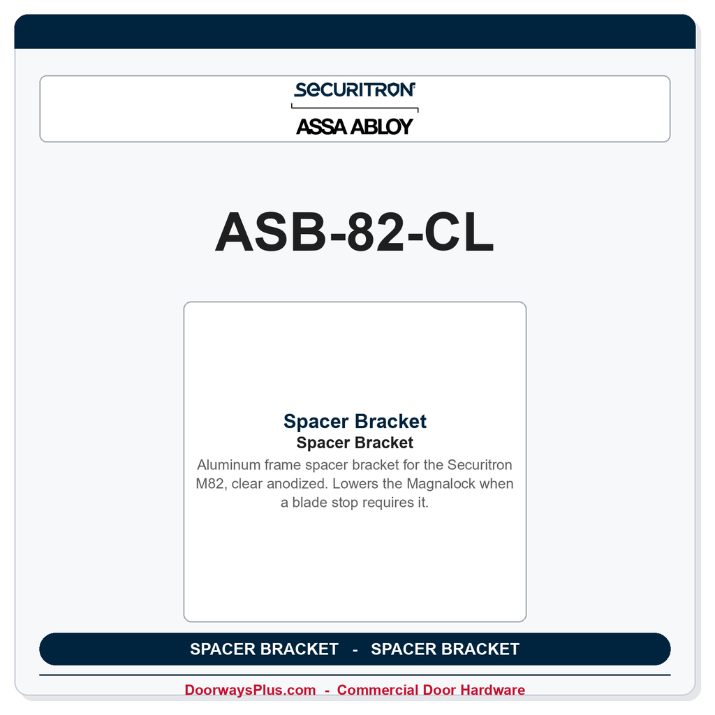 Securitron ASB-82-CL | Spacer Bracket
