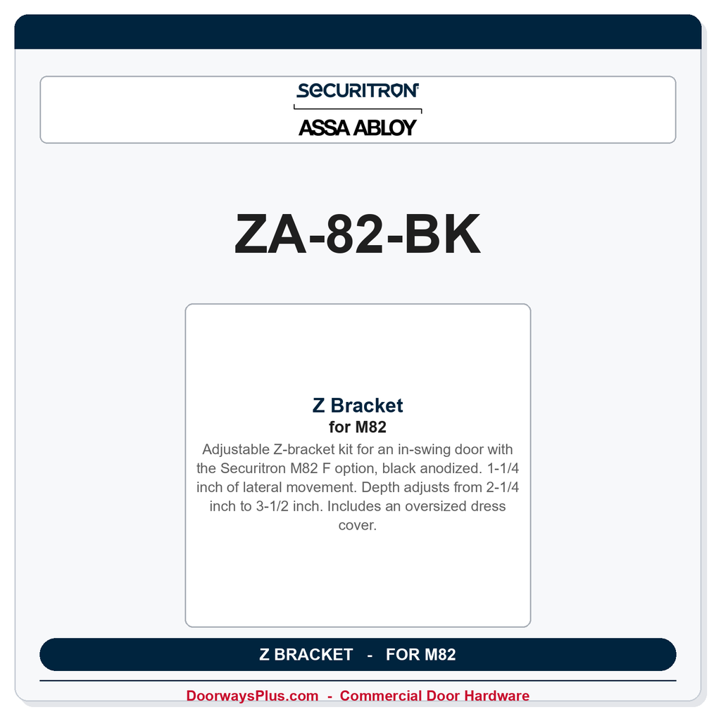 Securitron ZA-82-BK | Z Bracket