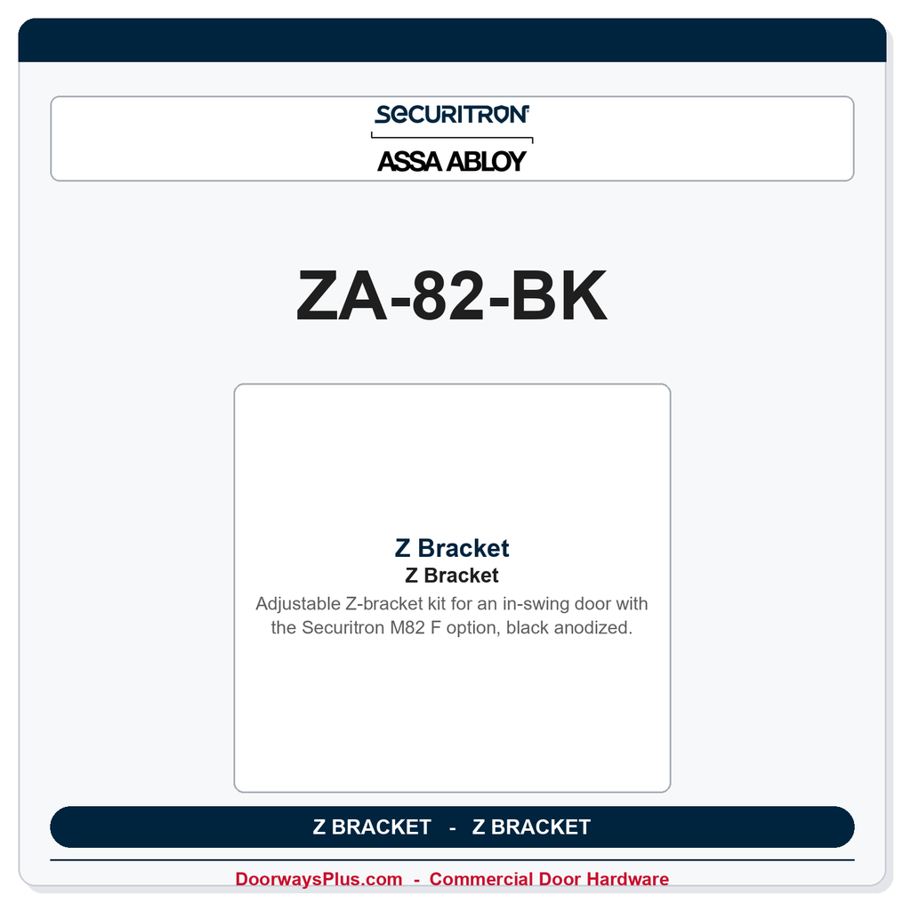 Securitron ZA-82-BK | Z Bracket