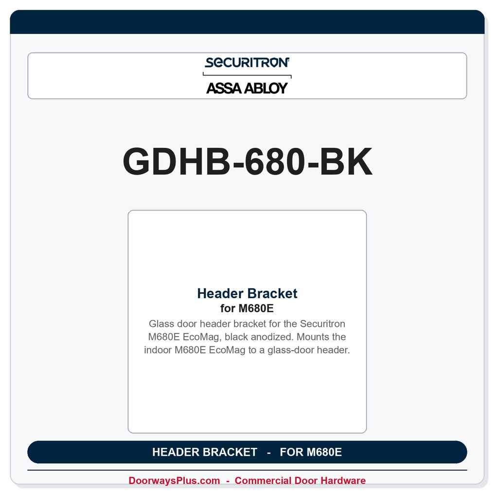 Securitron GDHB-680-BK | Header Bracket