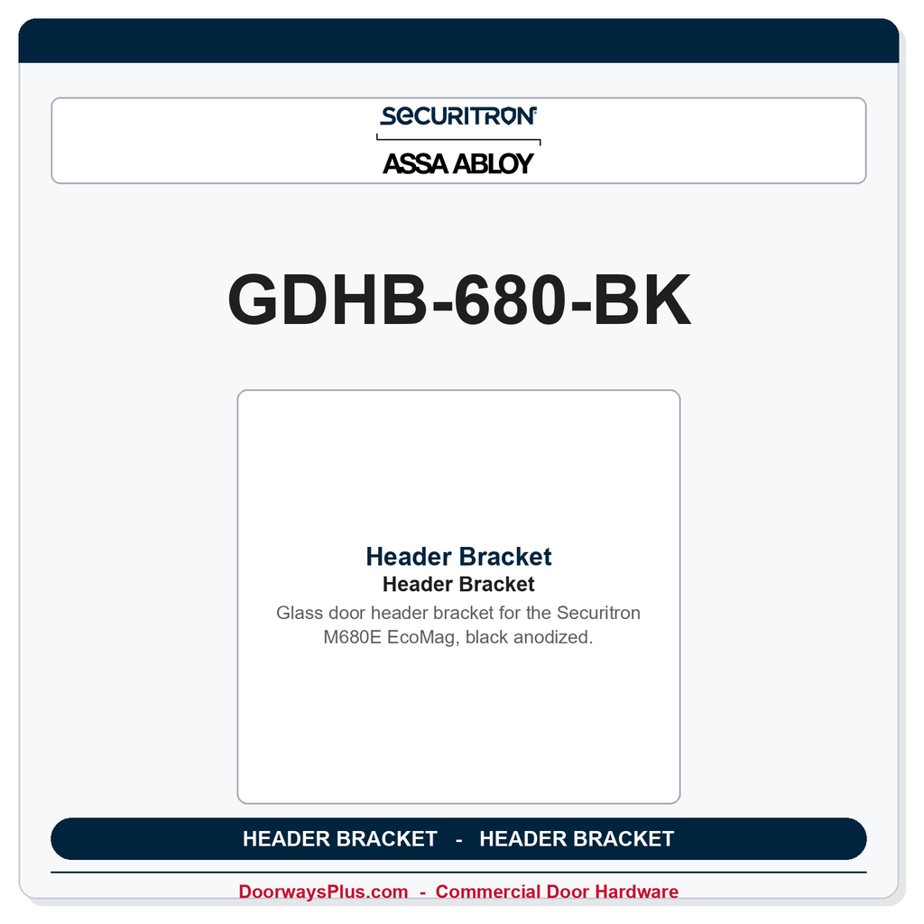 Securitron GDHB-680-BK | Header Bracket
