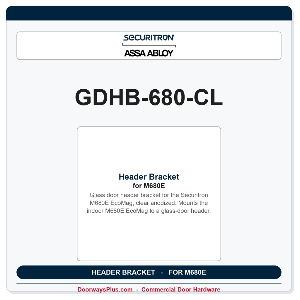 Securitron GDHB-680-CL | Header Bracket