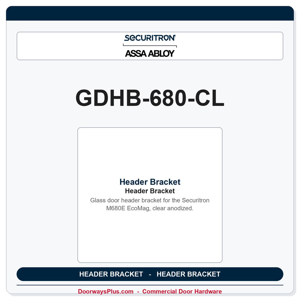 Securitron GDHB-680-CL | Header Bracket