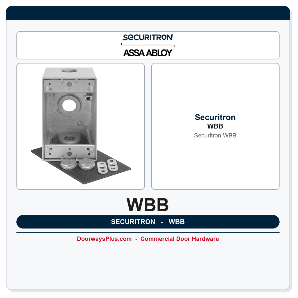 Securitron WBB Weatherized Back Box - Wall Mount, Single Gang