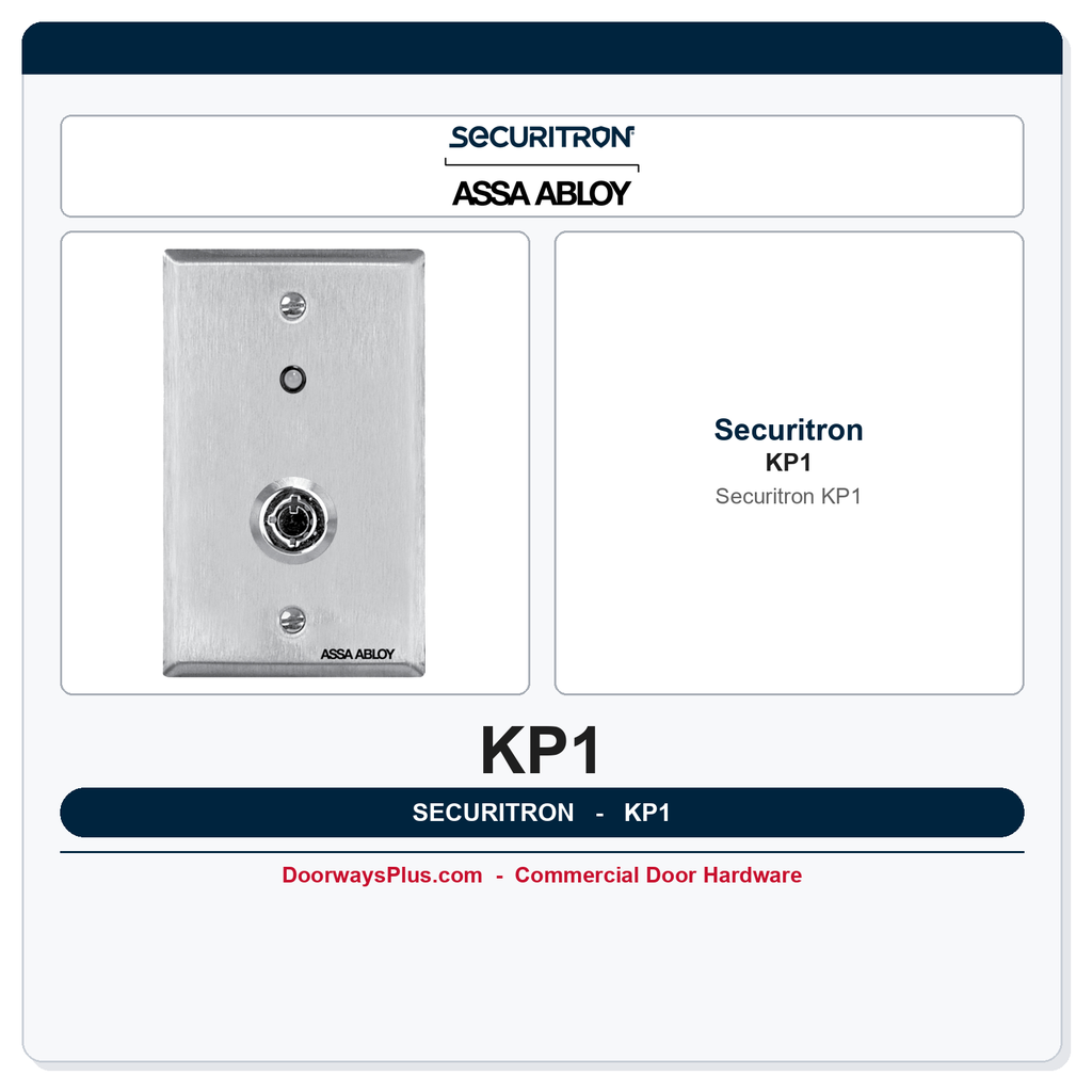 Securitron KP1 Tubular Keyswitch - Momentary