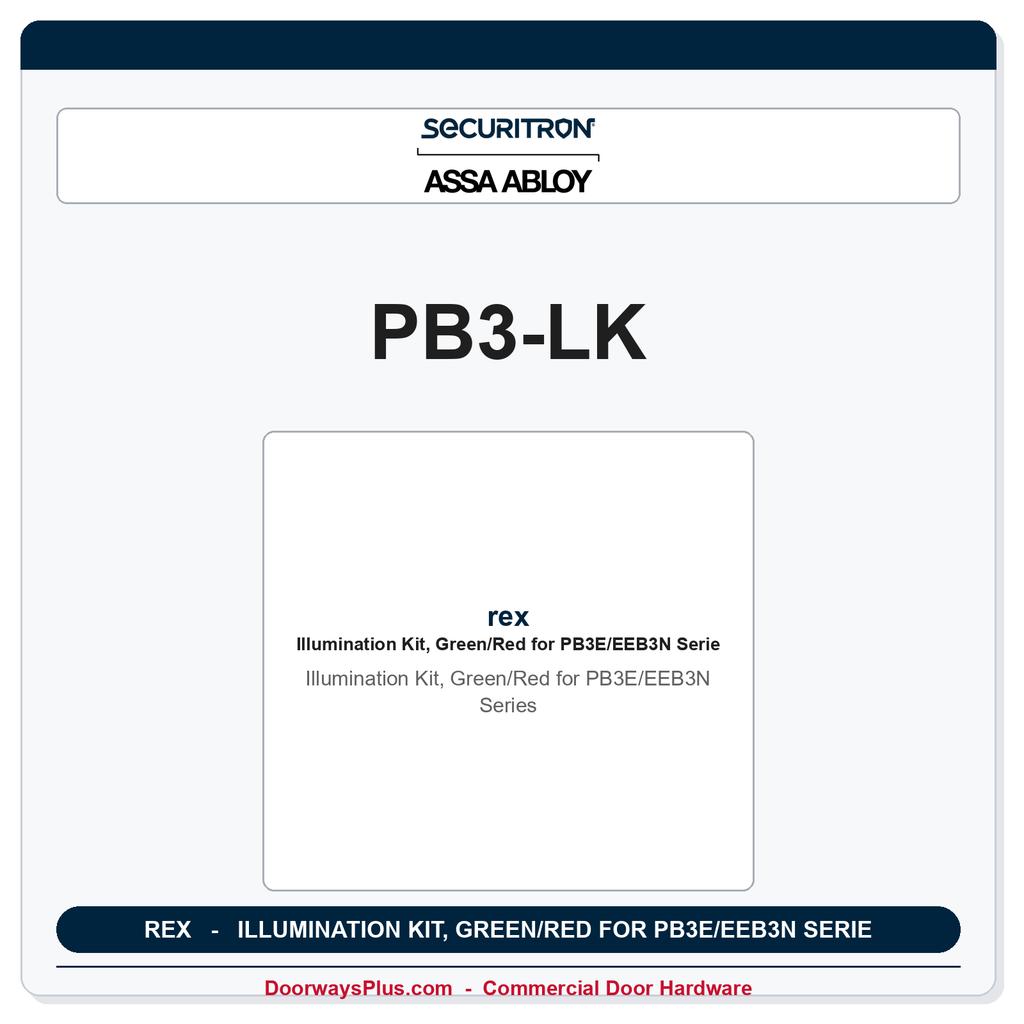 Securitron PB3-LK Illumination Kit - Green/Red, for the PB3E and EEB3N