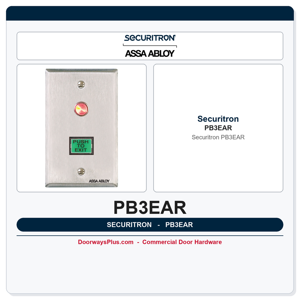 Securitron PB3EAR Push Button - Surface Mount, Alternate