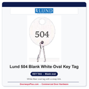 Lund 504 Blank White Oval Key Tag