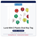 Lund 504-C Plastic Oval Key Tag