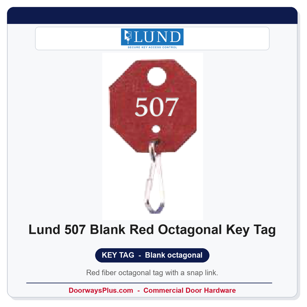 Lund 507 Blank Red Octagonal Key Tag