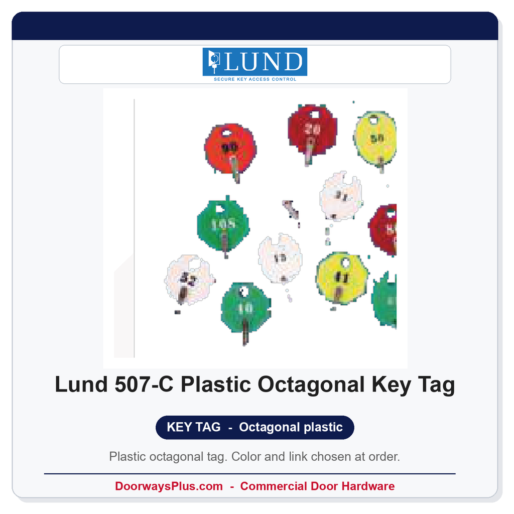 Lund 507-C Plastic Octagonal Key Tag