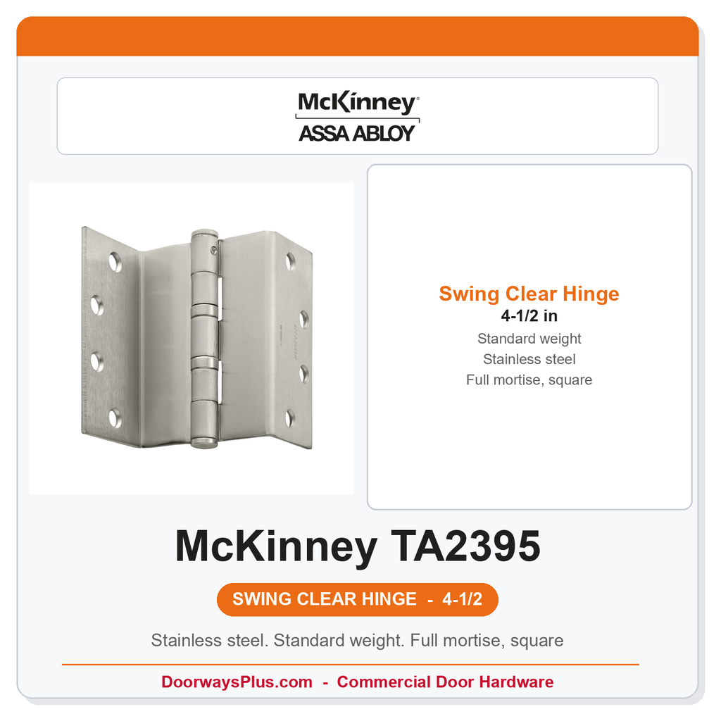 McKinney TA2395 4-1/2 Swing Clear Standard Weight Hinge