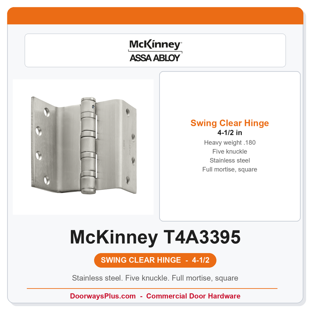 McKinney T4A3395 4-1/2 Swing Clear Heavy Weight Hinge