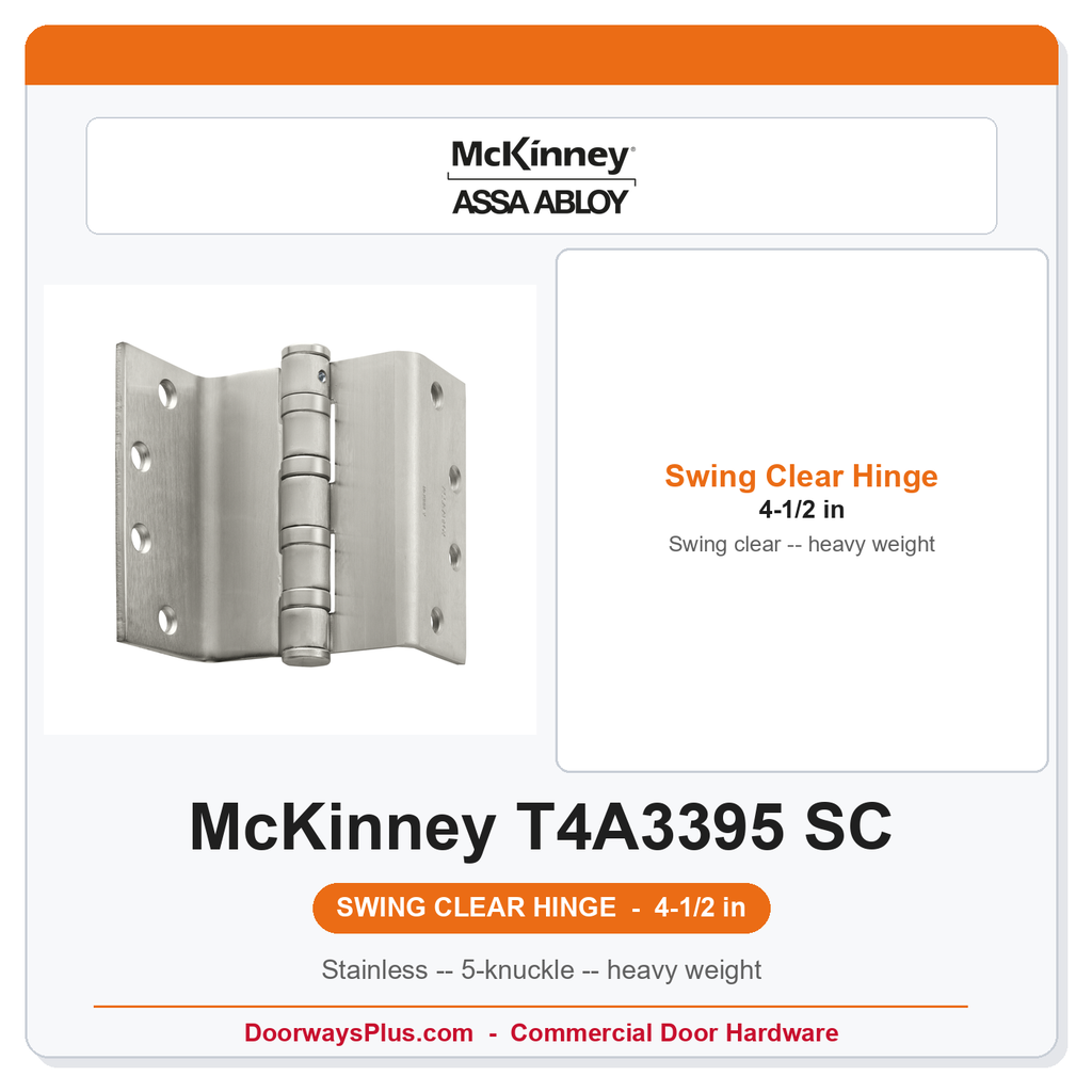 McKinney T4A3395 4-1/2 Swing Clear Heavy Weight Hinge