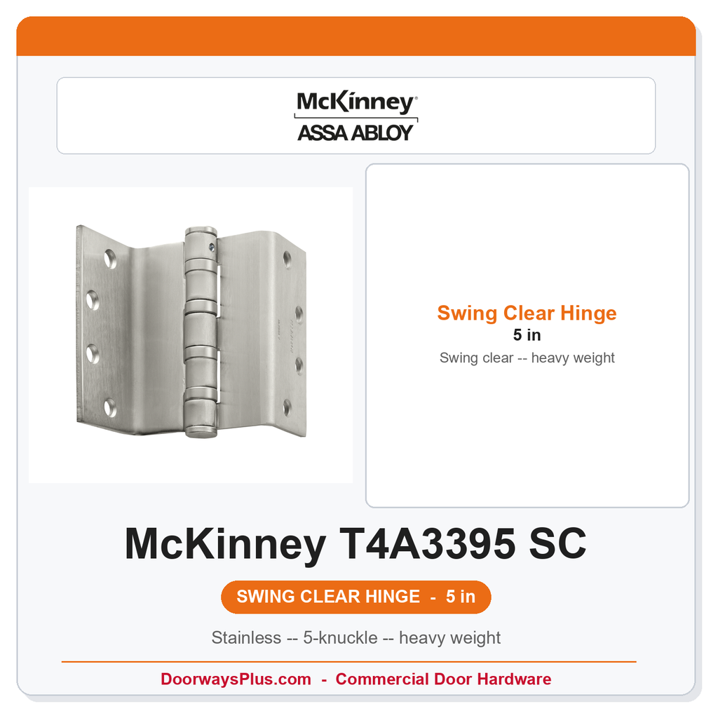 McKinney T4A3395 5 Swing Clear Heavy Weight Hinge