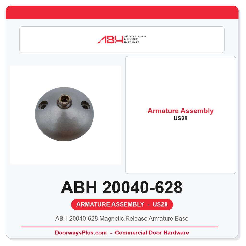 ABH 20040-628 Magnetic Release Armature Base | Satin Aluminum