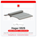 Hager 552S 5" Lipped Aluminum Latching Panic Threshold w/ Vinyl Insert | Mill Finish
