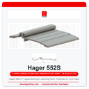 Hager 552S 5" Lipped Aluminum Latching Panic Threshold w/ Vinyl Insert | Mill Finish