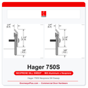 Hager 750S Neoprene Sill Sweep | Mill Aluminum 36" or 48" | UL10C Fire Rated | ANSI R3B435