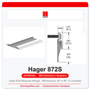 Hager 872S Neoprene Astragal – Mill Aluminum, 84" or 96", UL Classified