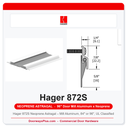 Hager 872S Neoprene Astragal – Mill Aluminum, 84" or 96", UL Classified