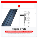 Hager 872S Dark Bronze Anodized Aluminum Astragal | Neoprene Seal | 84" or 96"
