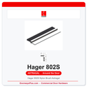 Hager 802S Nylon Brush Astragal | UL Fire Rated | Mill Aluminum | 84" or 96"