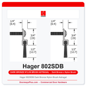Hager 802SDB Dark Bronze Nylon Brush Astragal | UL Listed | 84" or 96"