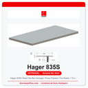 Hager 835S Steel Flat Bar Astragal, Prime Painted, Fire Rated, 7 ft or 8 ft