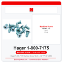 Hager 1-800-7175 Machine Screw 12-24 x 1/2" FPHM US2C | Commercial Hinge Screw
