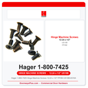 Hager 1-800-7425 Hinge Machine Screws 12-24 x 1/2" FPHM US10B/US10A | Pkg of 12 or 100