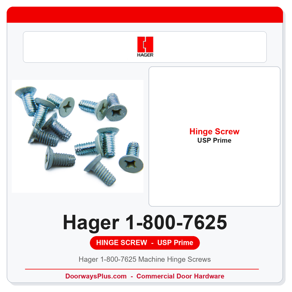 Hager 1-800-7625 Machine Hinge Screws | 12-24 x 1/2" FPHM USP Primed | Pkg of 12 or 100