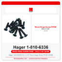 Hager 1-810-6336 #12 x 1-1/4" Wood Hinge Screw FPHW US10B | Pkg of 12 or 100