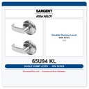 Sargent 65U94 KL Double Sided Dummy Lever | 6500 Series ADA UL Listed
