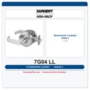 Sargent 7G04 LL Storeroom Cylindrical Lever Lockset – Grade 2