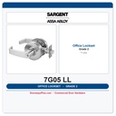 Sargent 7G05 LL Office Function Cylindrical Lever Lockset | Grade 2 UL Listed