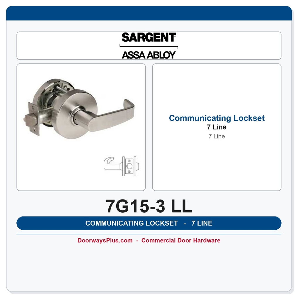 Sargent 7G15-3 LL Exit & Communicating Lever Latch Set