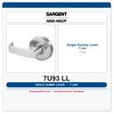 Sargent 7U93 LL Single Dummy Lever Trim | 7 Line Exit Device Outside Trim