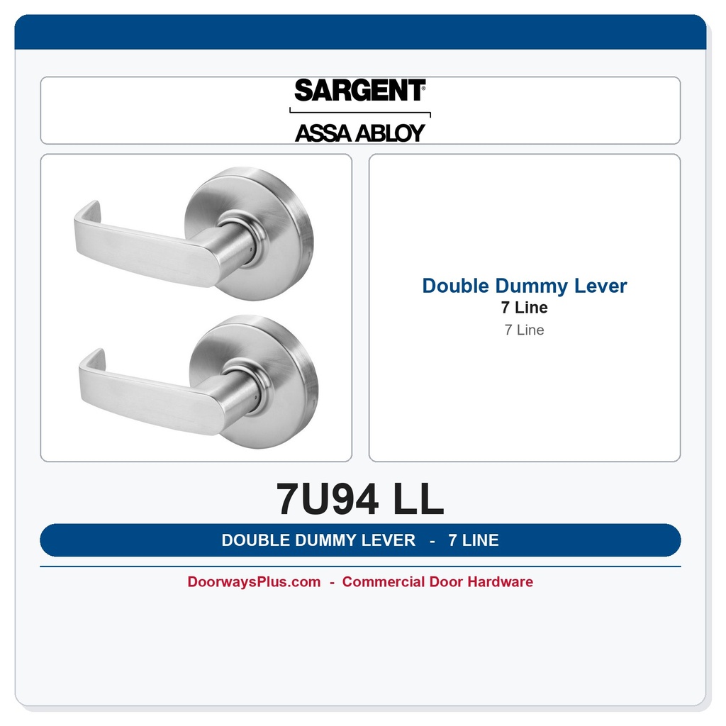 Sargent 7U94 LL Double Dummy Lever Trim Set | Commercial Inactive Leaf
