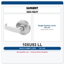 Sargent 10XU93 LL Single Dummy Lever Pull – Satin Chrome (US26D / 626)
