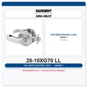 Sargent 28-10XG70 LL Fail-Safe Electric Cylindrical Lock, Grade 1 Heavy Duty, RX Monitor