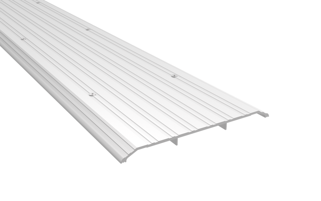 Pemko 2548A Fluted Saddle Threshold 8" Mill Aluminum | ADA Fire Rated UL Listed