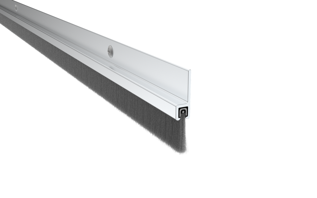 Pemko 18061CNB Nylon Brush Sill Sweep – Clear Anodized Aluminum, UL Listed
