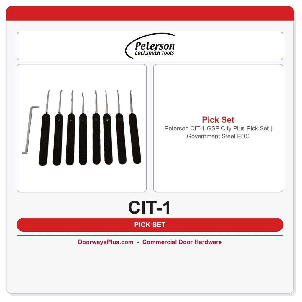 Peterson CIT-1 GSP City Plus Pick Set | Government Steel EDC