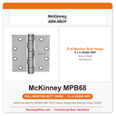 McKinney MacPro MPB68 NRP 5x4.5 Heavy Weight Ball Bearing Hinge US26D