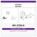 Accentra 4708LN Grade 1 Classroom Cylindrical Lock | Monroe (MO) Lever | ANSI F84 | UL 3-Hr Fire Rated